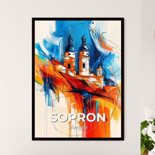 Vibrant Sopron, Hungary - A Painting Of A Building With Towers