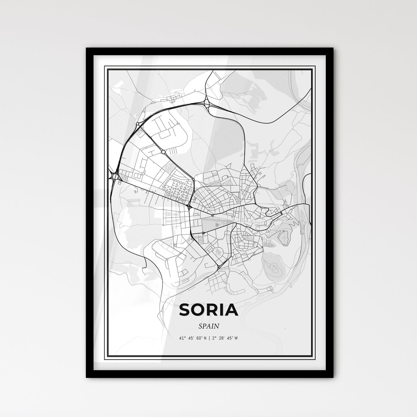 Soria Spain - Scandinavian Style City Map for Modern Home Decor