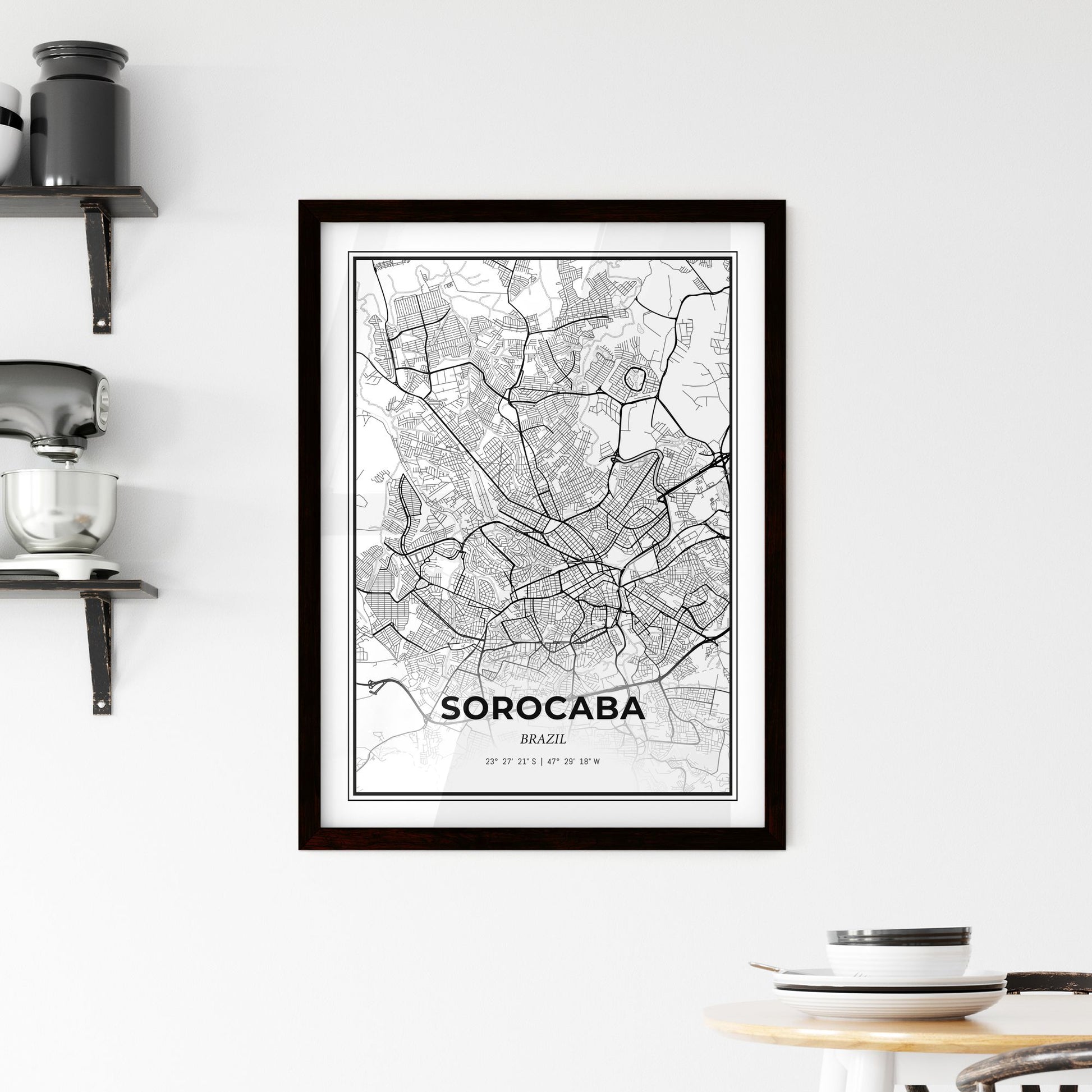 Sorocaba Brazil - Minimal City Map