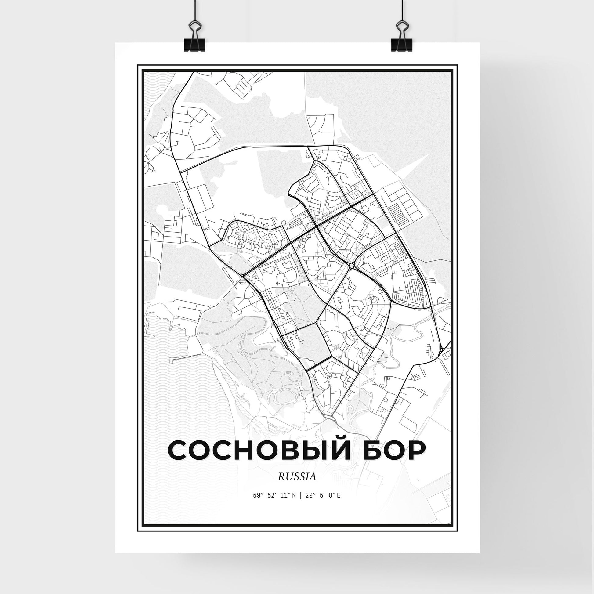 Sosnovy Bor Russia - Premium City Map Poster