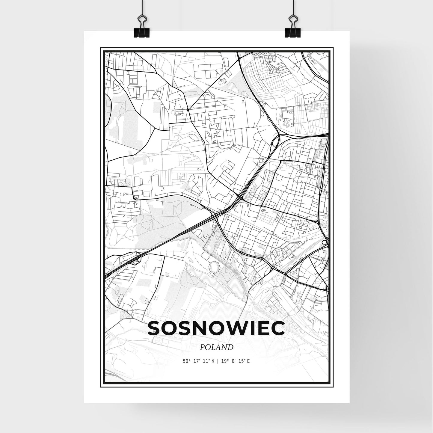 Sosnowiec Poland - Premium City Map Poster