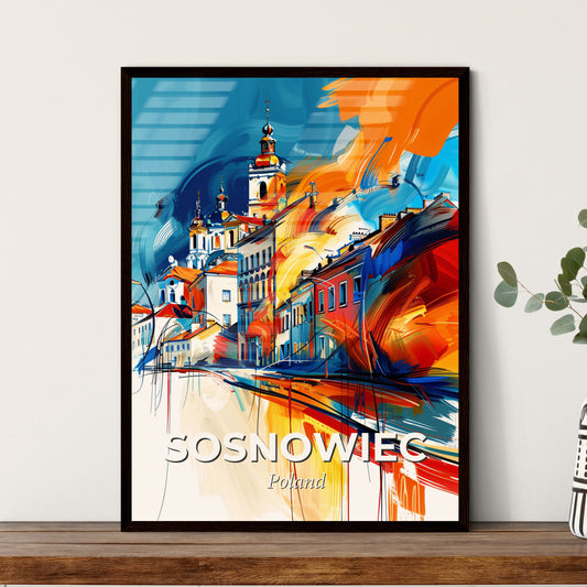 Vibrant Sosnowiec, Poland - A Colorful Painting Of Buildings