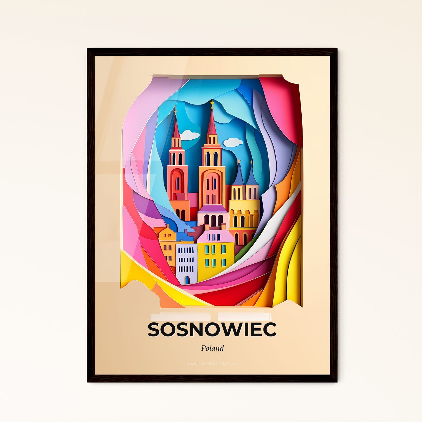 Vivid Sosnowiec, Poland - a city with a clock tower