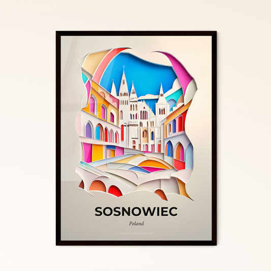 Vivid Sosnowiec, Poland - a paper cut of a city with a church