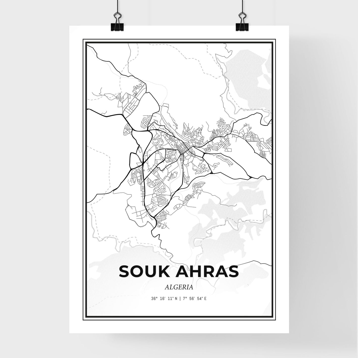 Souk Ahras Algeria - Premium City Map Poster