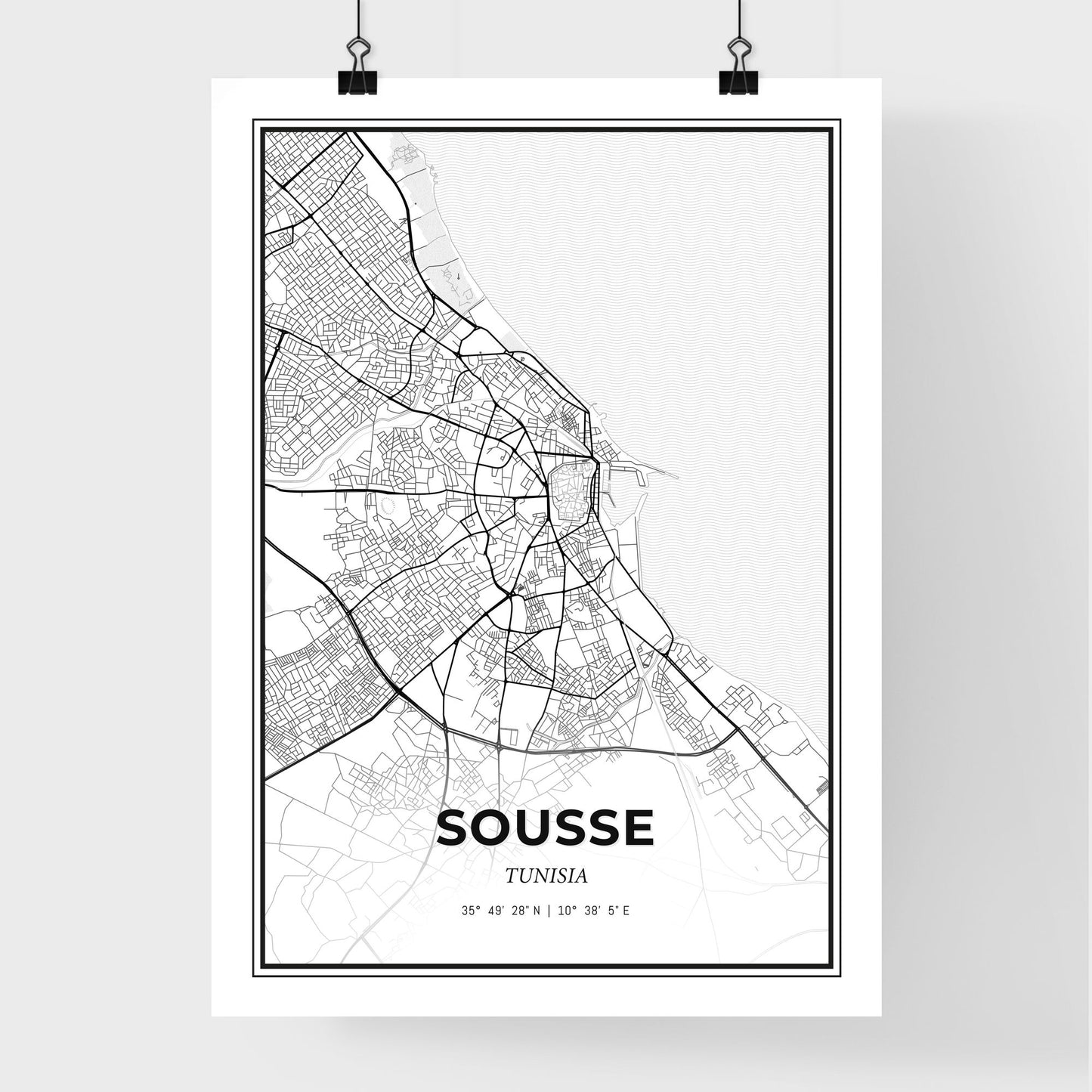 Sousse Tunisia - Premium City Map Poster