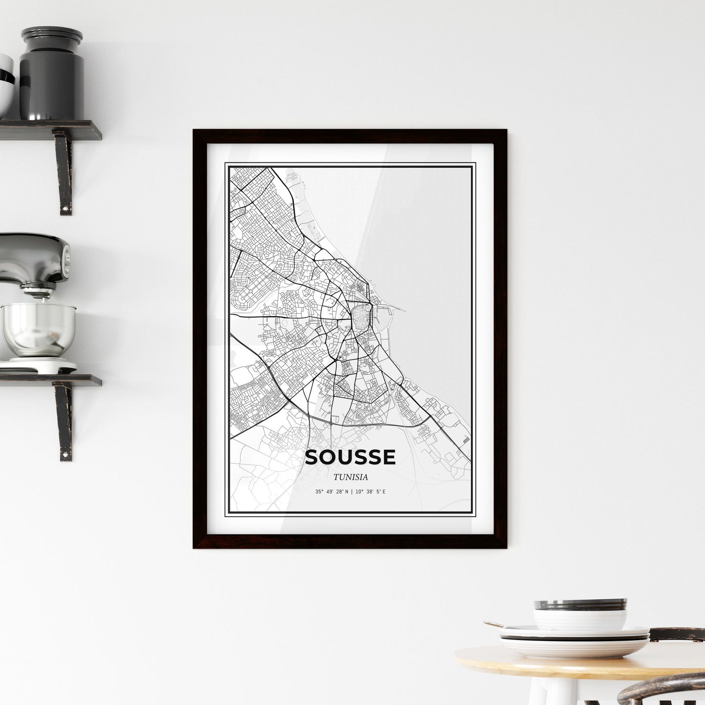 Sousse Tunisia - Minimal City Map