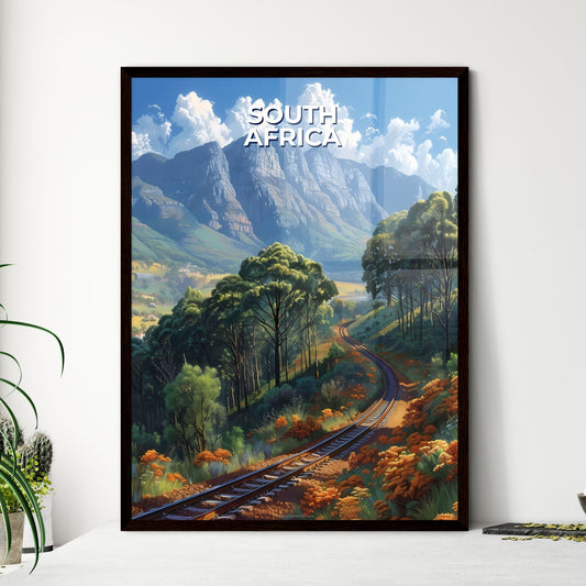 Train Tracks Valley Trees Mountains South Africa Africa Art Painting Vibrant Scenery Landscape