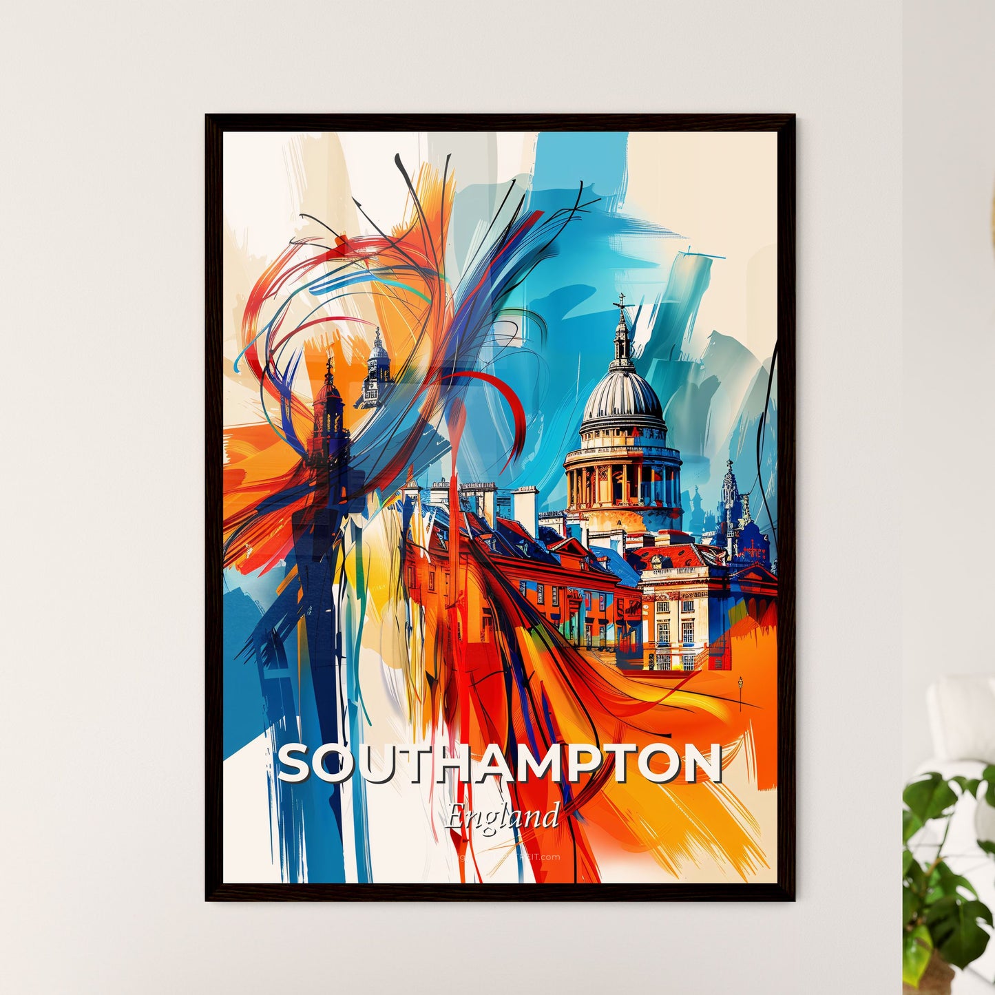 Vibrant Southampton, England - A Colorful Painting Of A Building