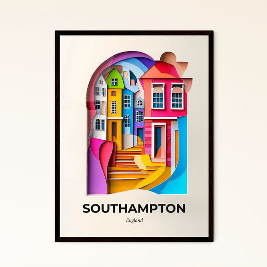 Vivid Southampton, England - a colorful city scene with a staircase and a building