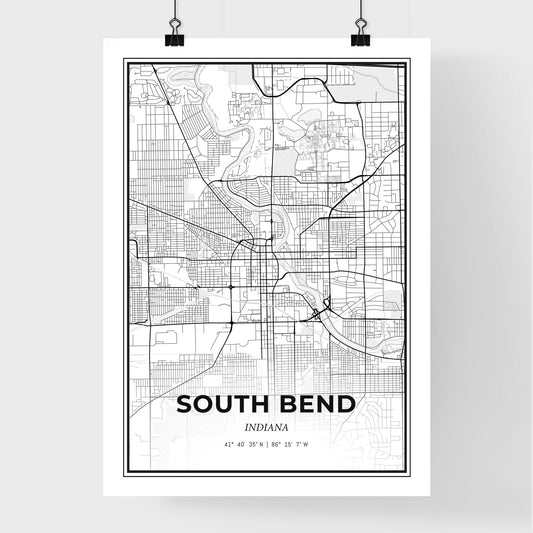 South Bend Indiana - Premium City Map Poster