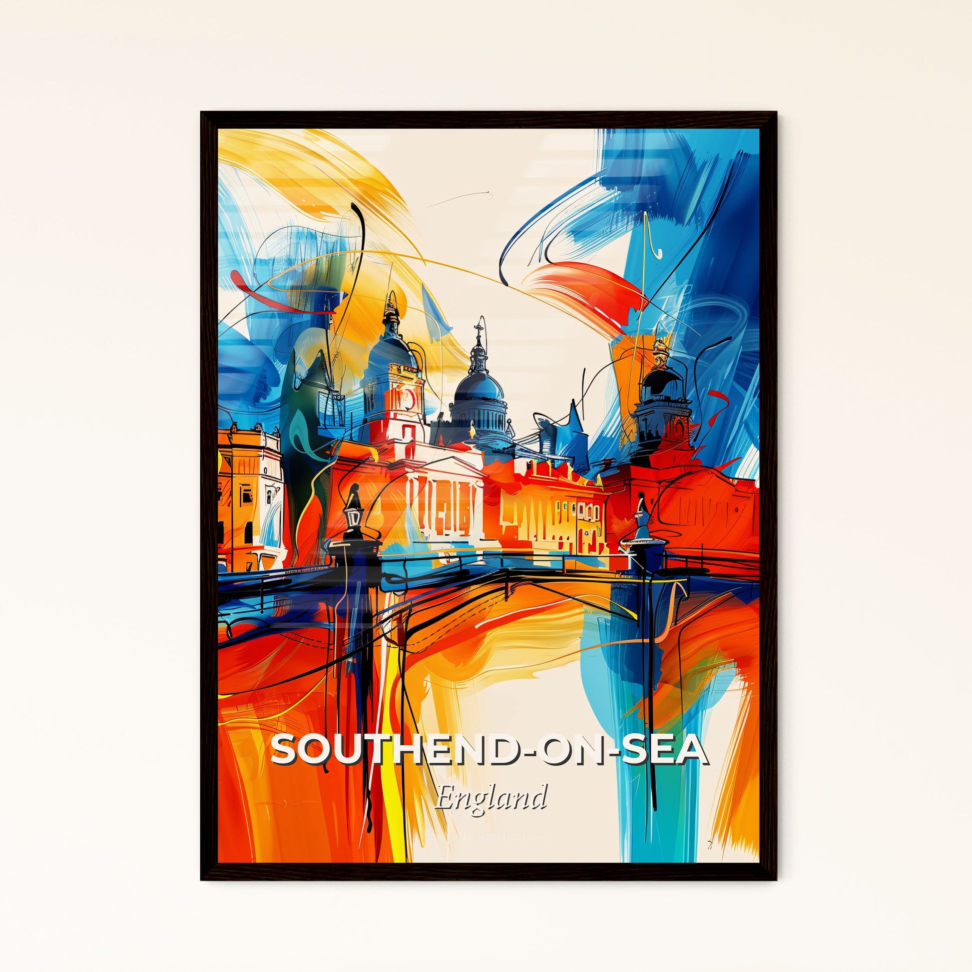 Vibrant Southend-On-Sea, England - A Colorful Painting Of A City