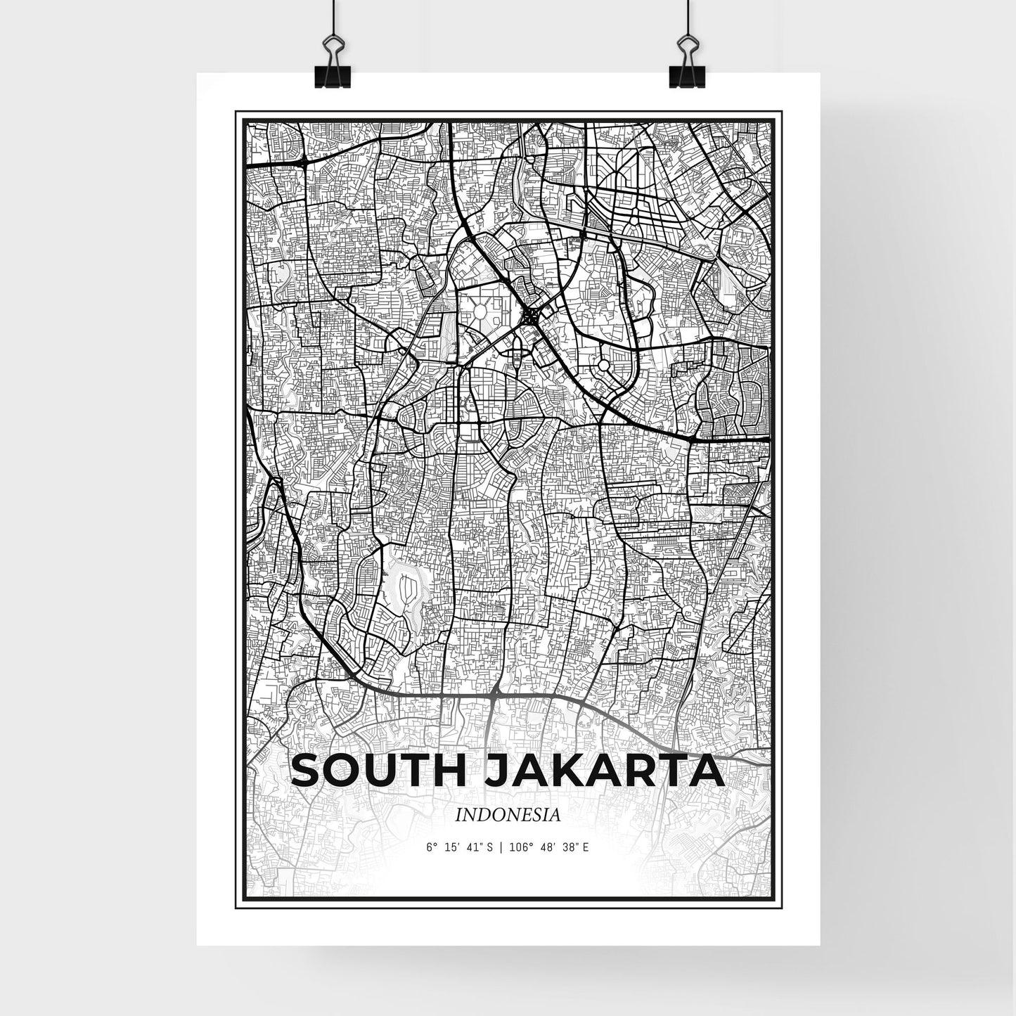 South Jakarta Indonesia - Premium City Map Poster