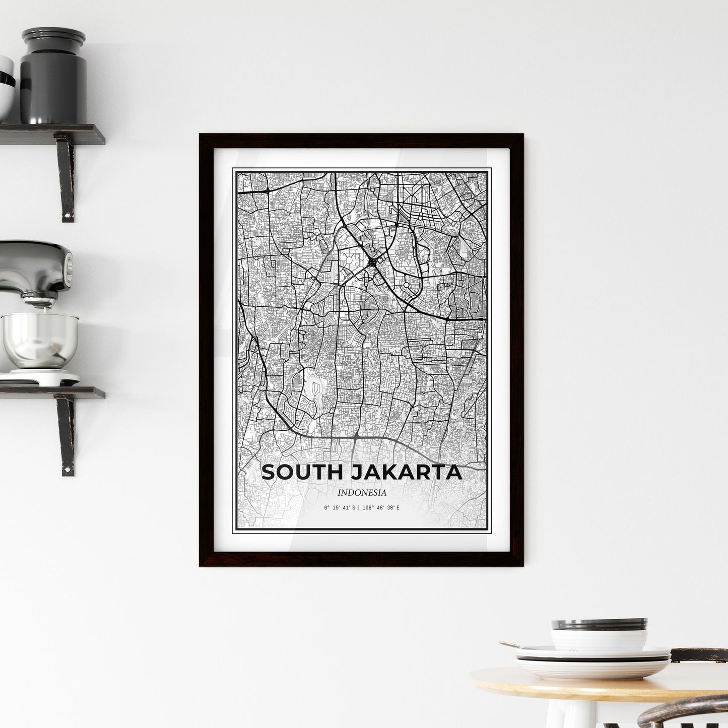 South Jakarta Indonesia - Minimal City Map