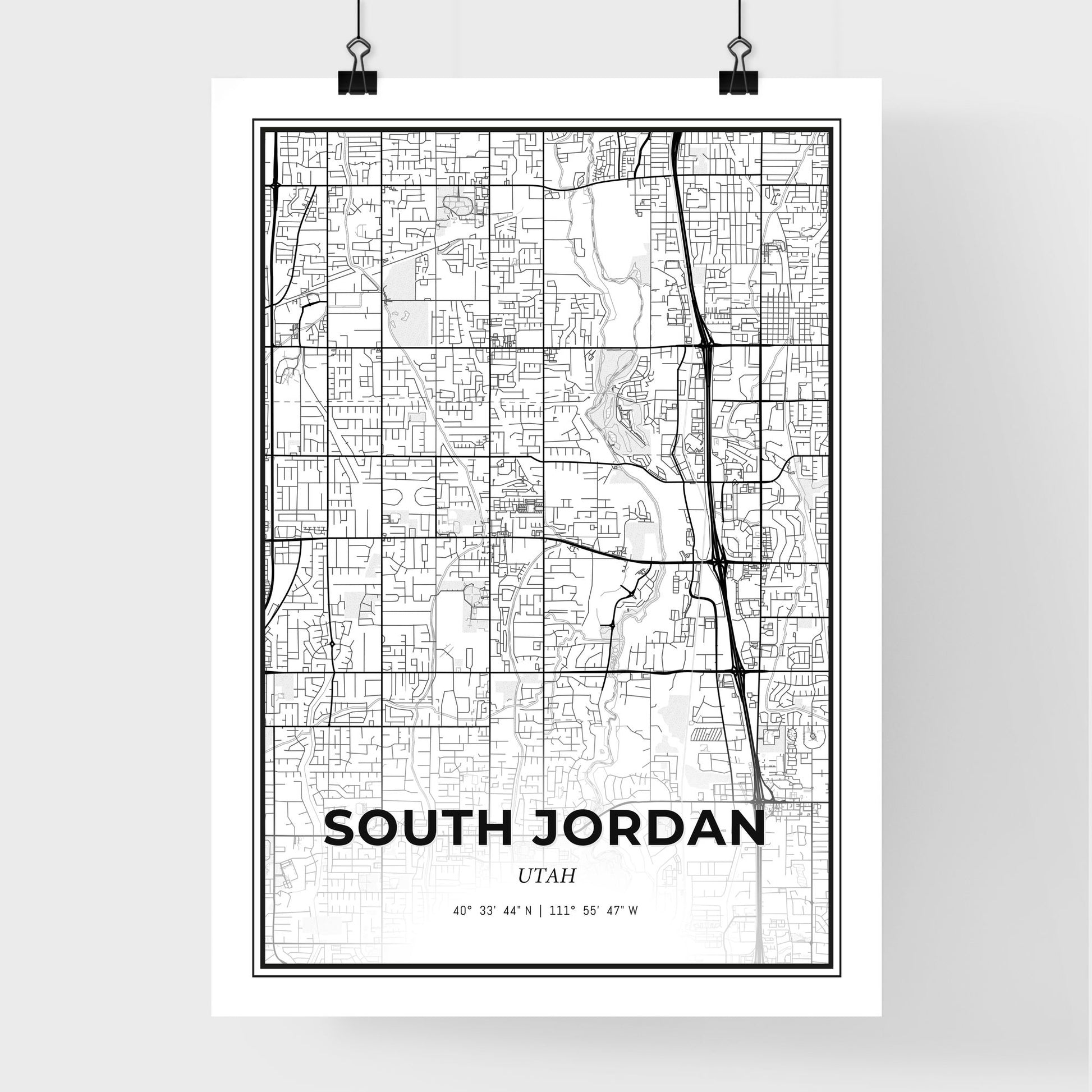 South Jordan Utah - Premium City Map Poster