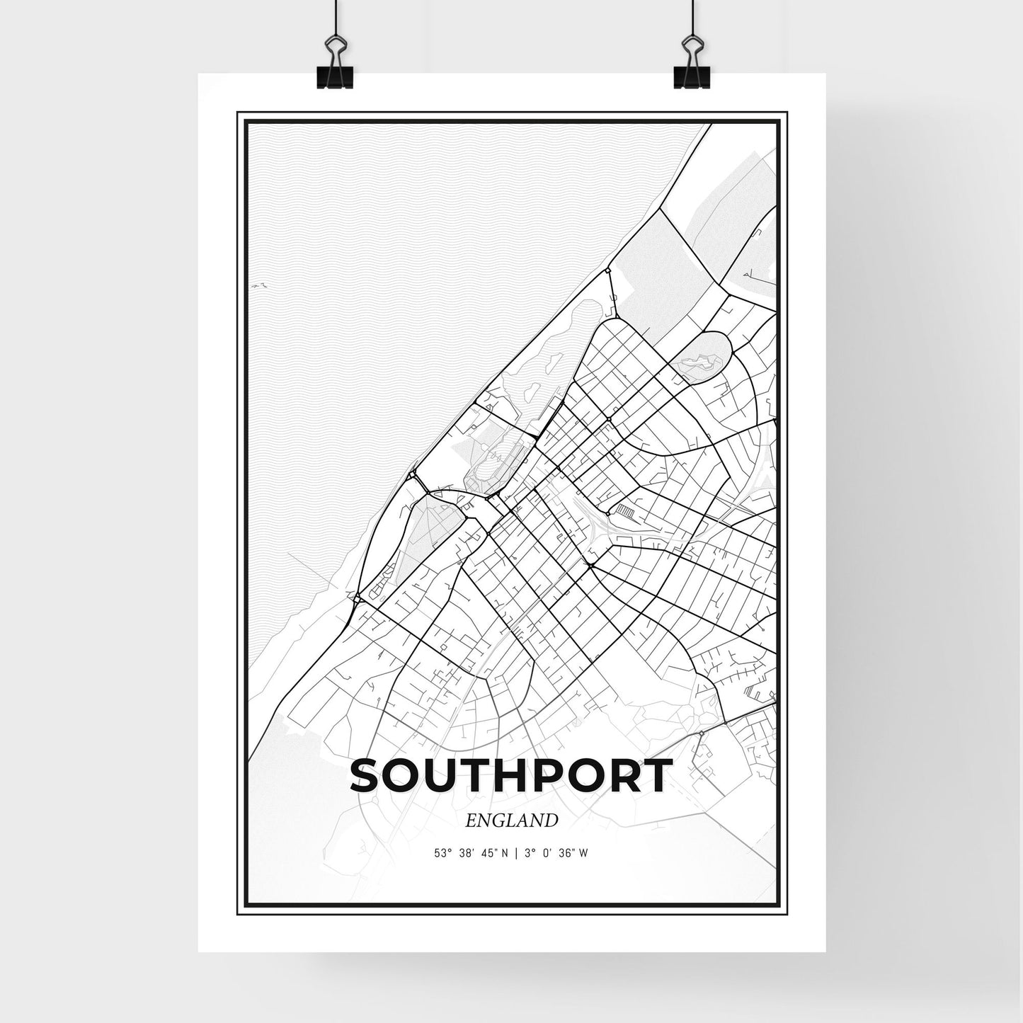 Southport England - Premium City Map Poster