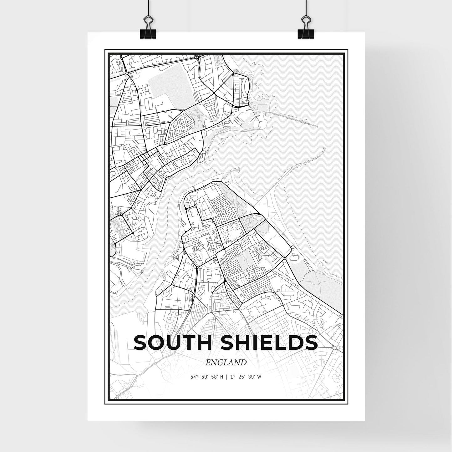 South Shields England - Premium City Map Poster