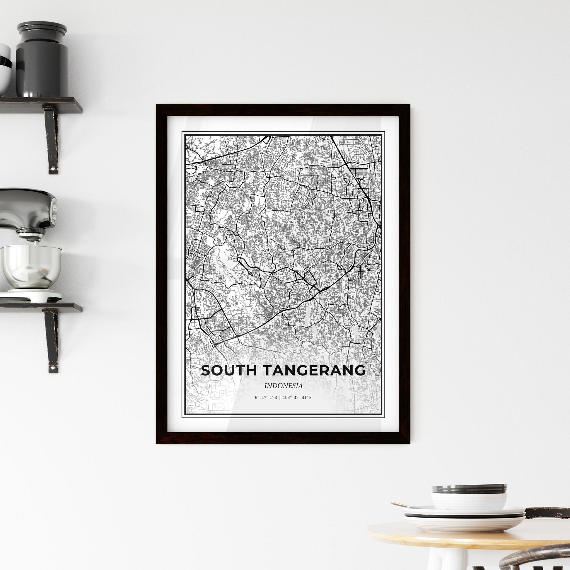 South Tangerang Indonesia - Minimal City Map