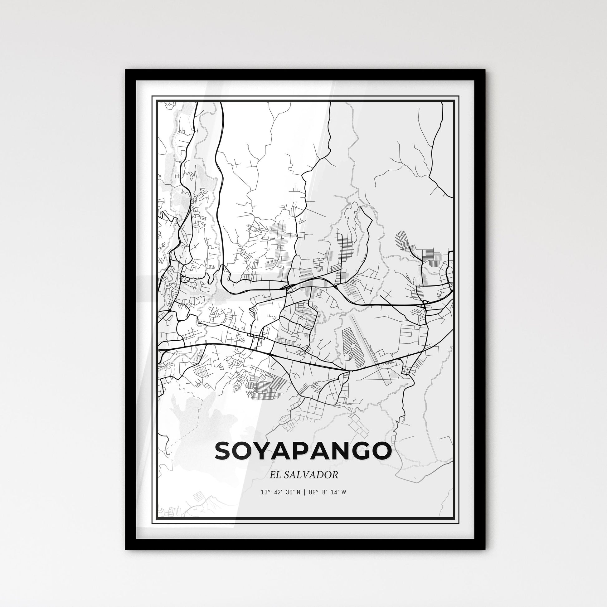 Soyapango El Salvador - Scandinavian Style City Map for Modern Home Decor