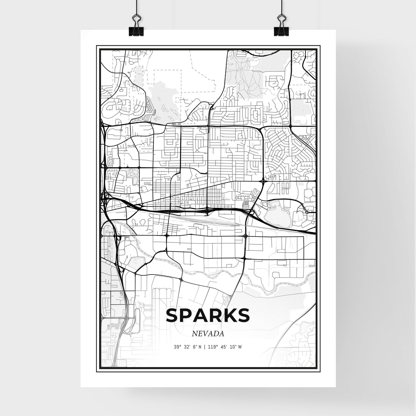 Sparks Nevada - Premium City Map Poster