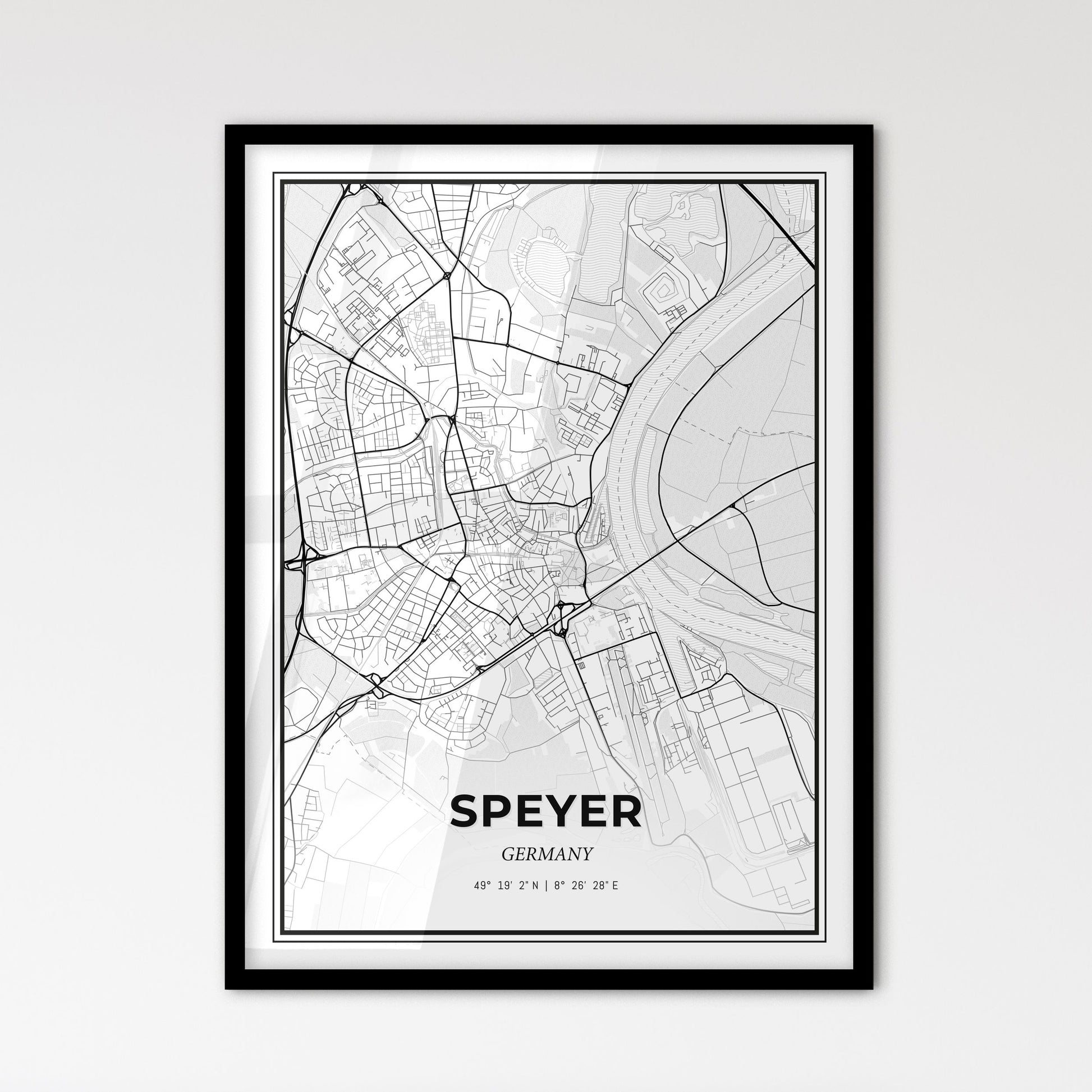 Speyer Germany - Scandinavian Style City Map for Modern Home Decor