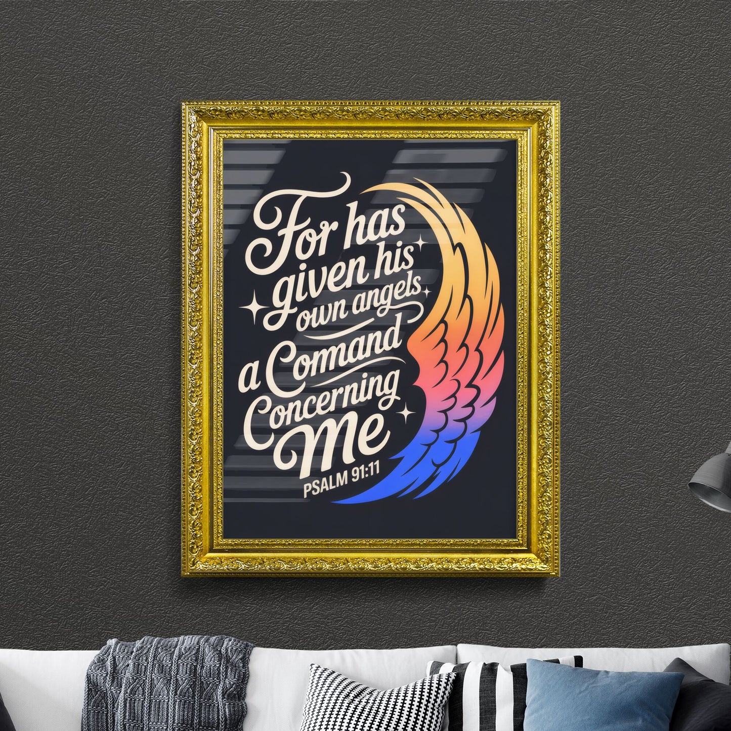 Spiritual Inspiration: Angelic Protection and Divine Command – Psalm 91:11 Design