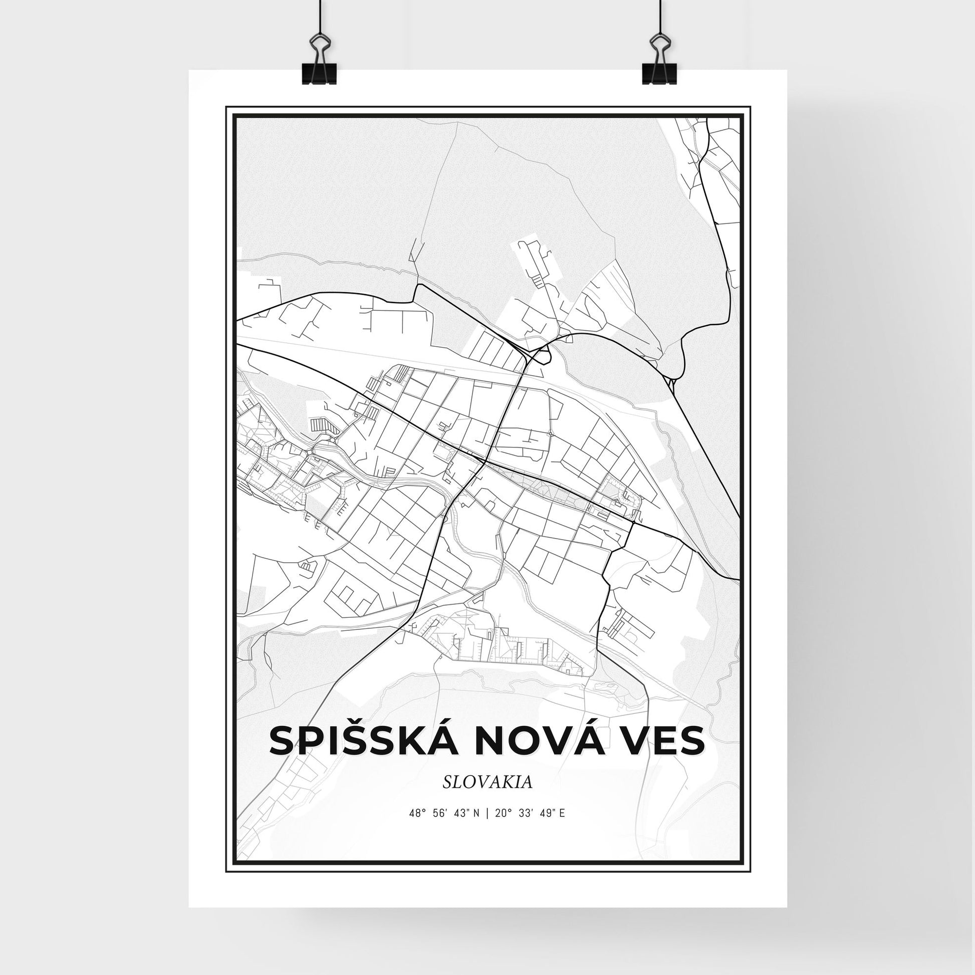 Spišská Nová Ves Slovakia - Premium City Map Poster