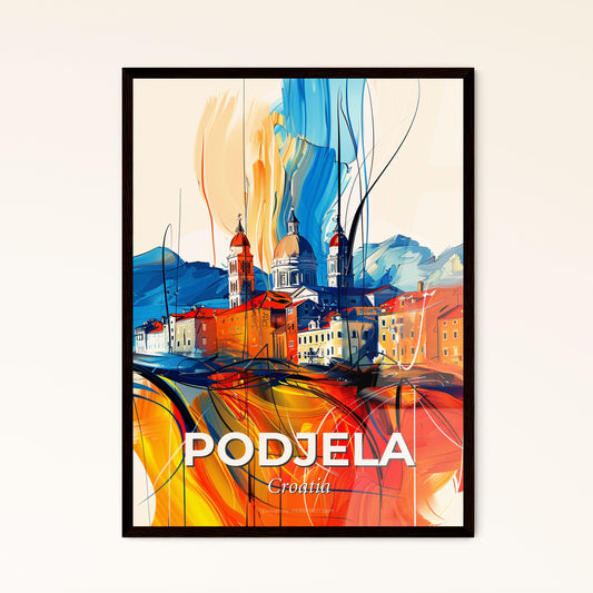 Vibrant Podjela, Croatia - A Painting Of A City