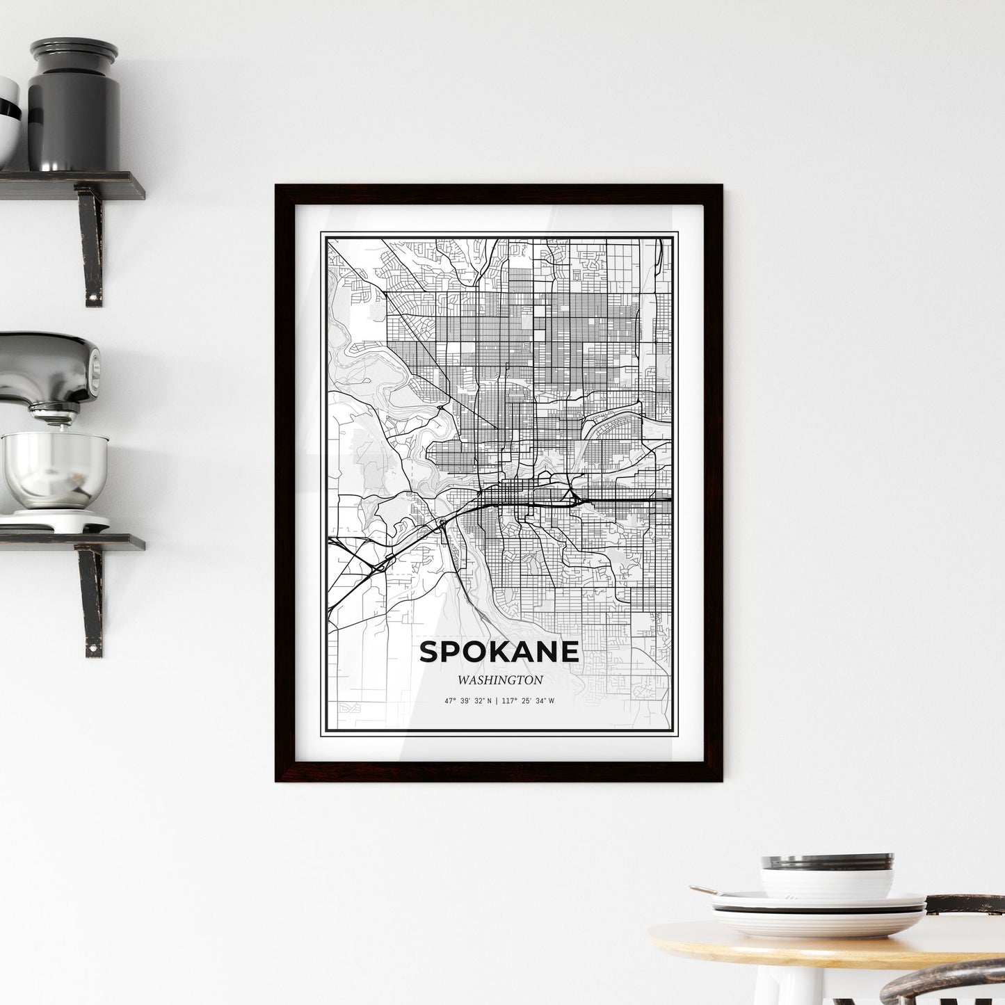 Spokane Washington - Minimal City Map