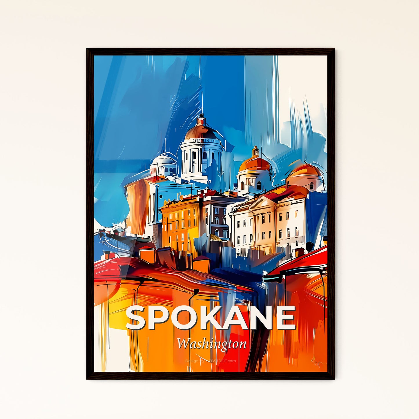 Vibrant Spokane, Washington - A Painting Of A City