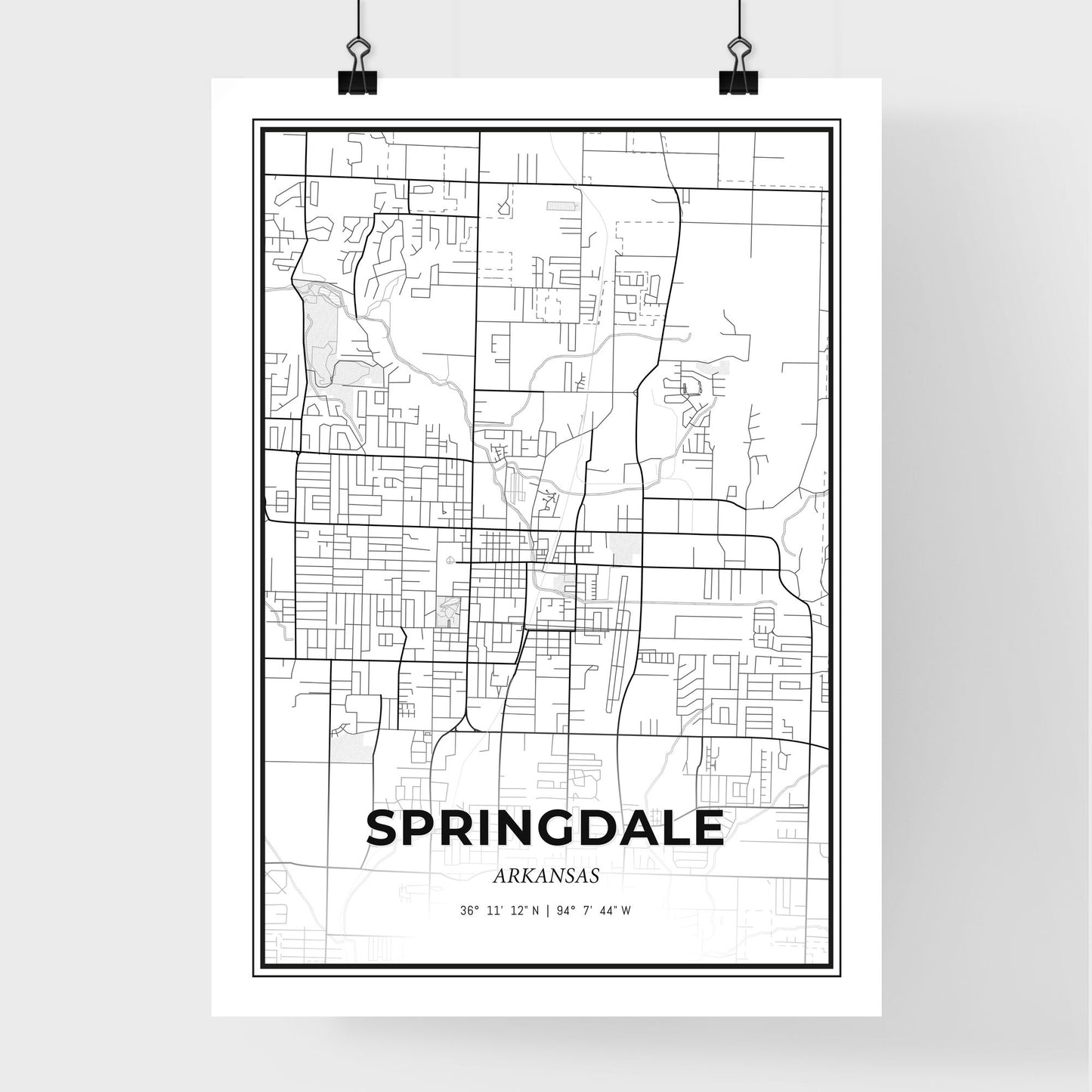 Springdale Arkansas - Premium City Map Poster