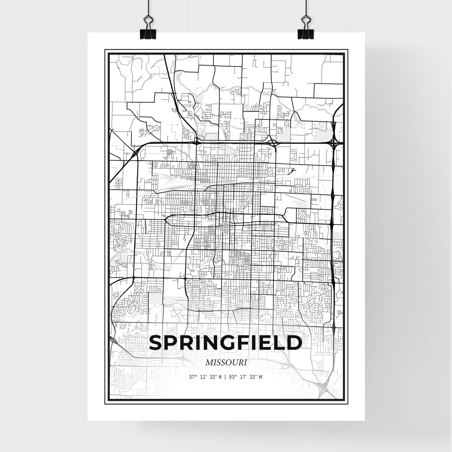 Springfield Missouri - Premium City Map Poster