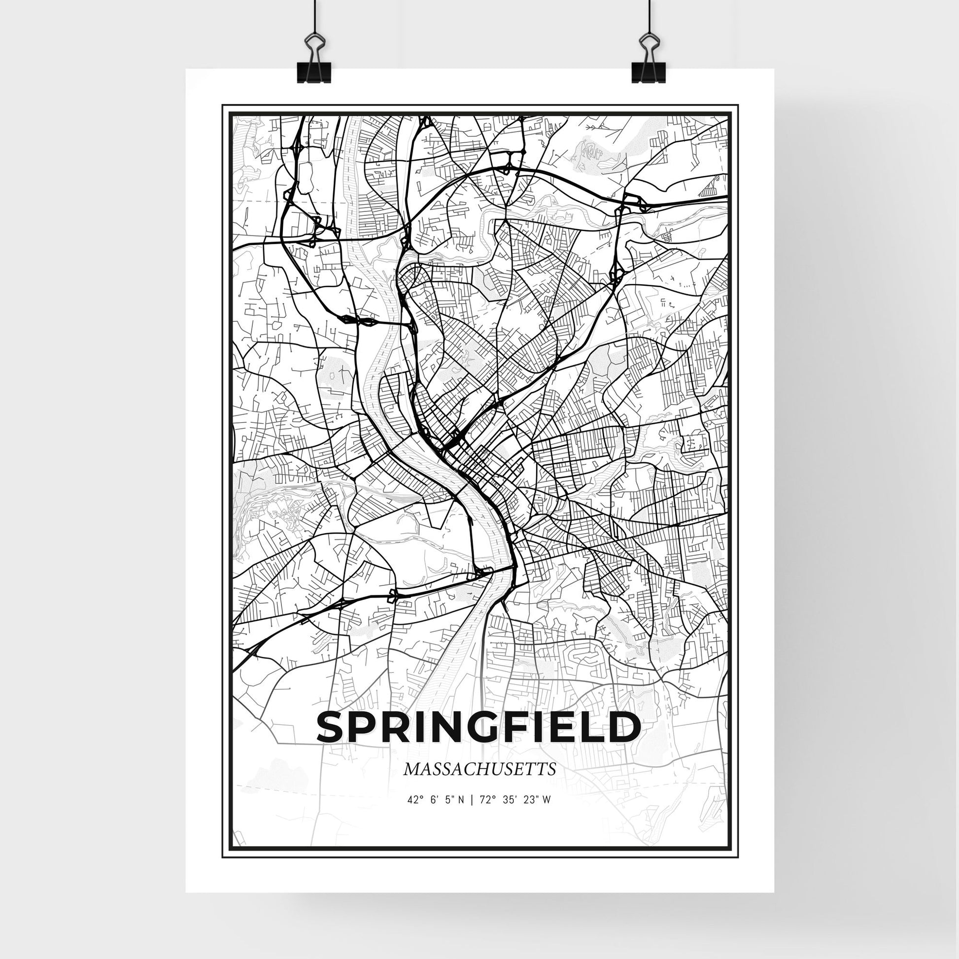 Springfield Massachusetts - Premium City Map Poster