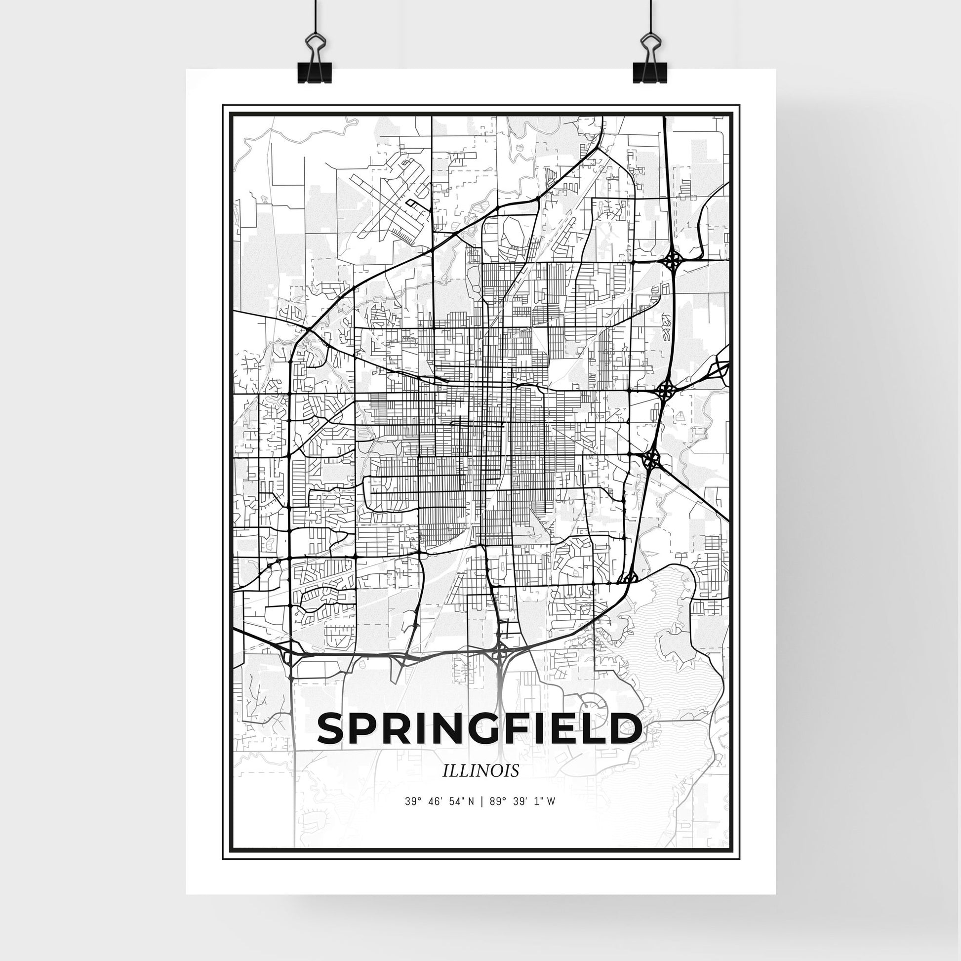 Springfield Illinois - Premium City Map Poster