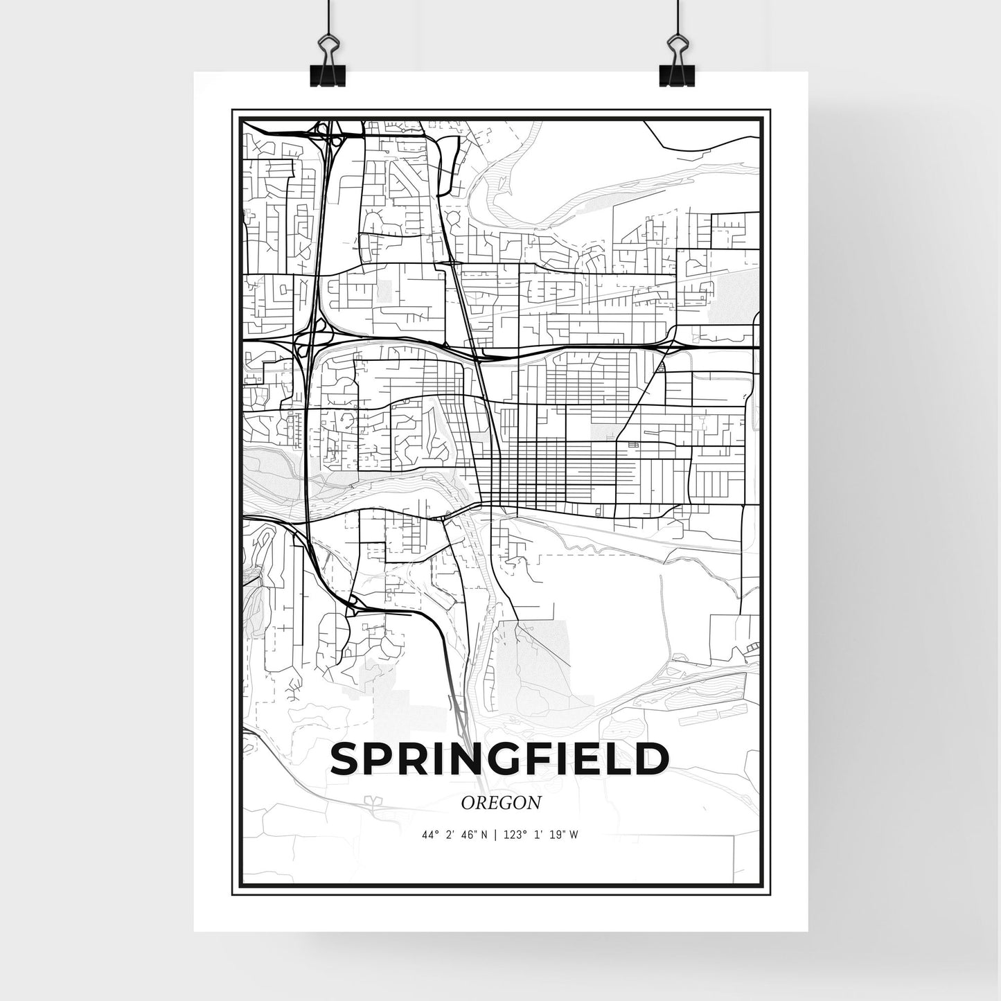 Springfield Oregon - Premium City Map Poster