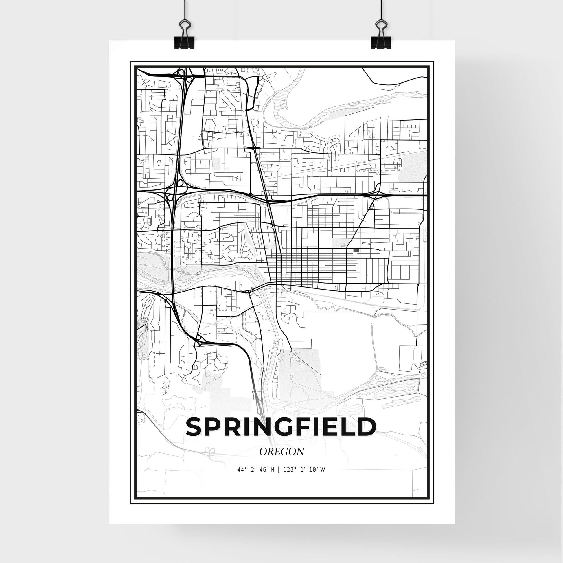 Springfield Oregon - Premium City Map Poster