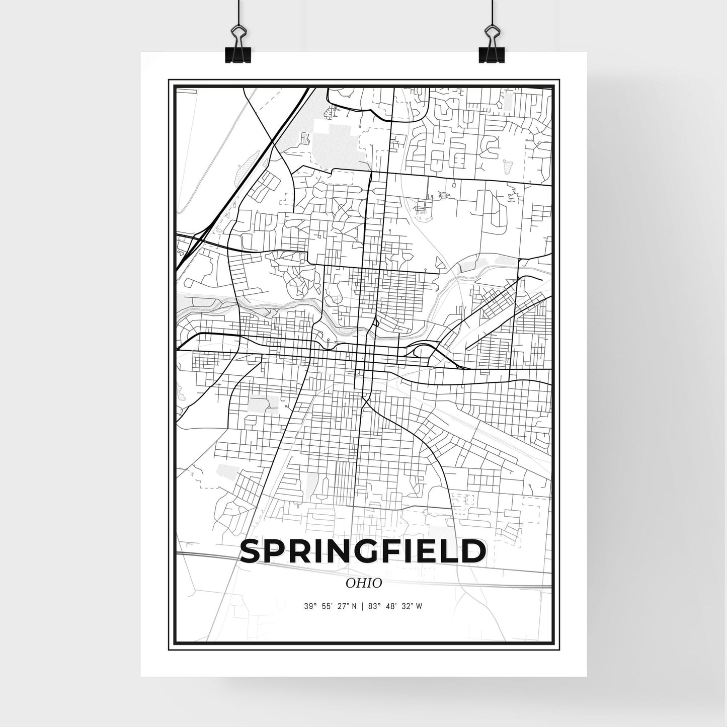 Springfield Ohio - Premium City Map Poster