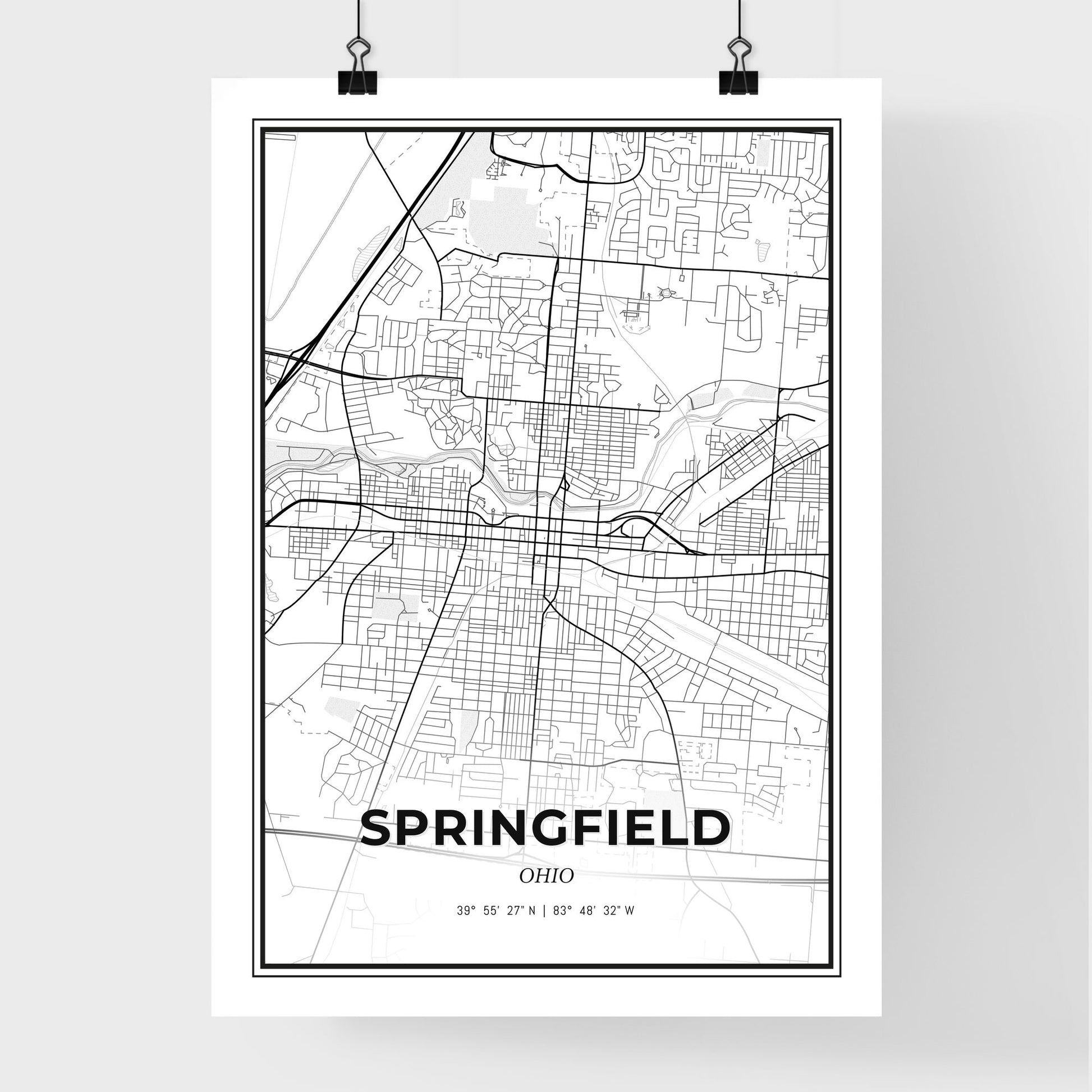 Springfield Ohio - Premium City Map Poster