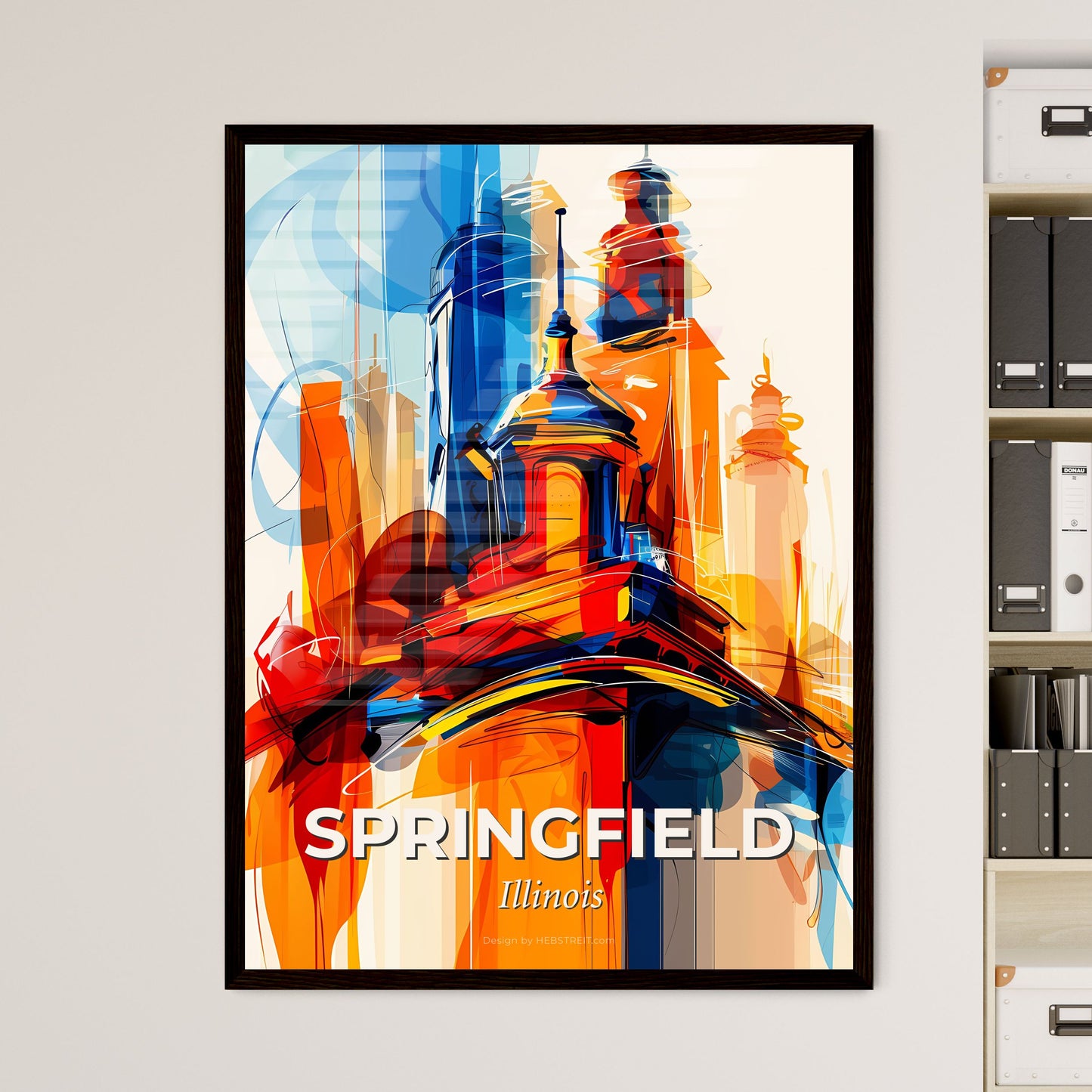 Vibrant Springfield, Illinois - A Colorful Cityscape With Towers And Towers