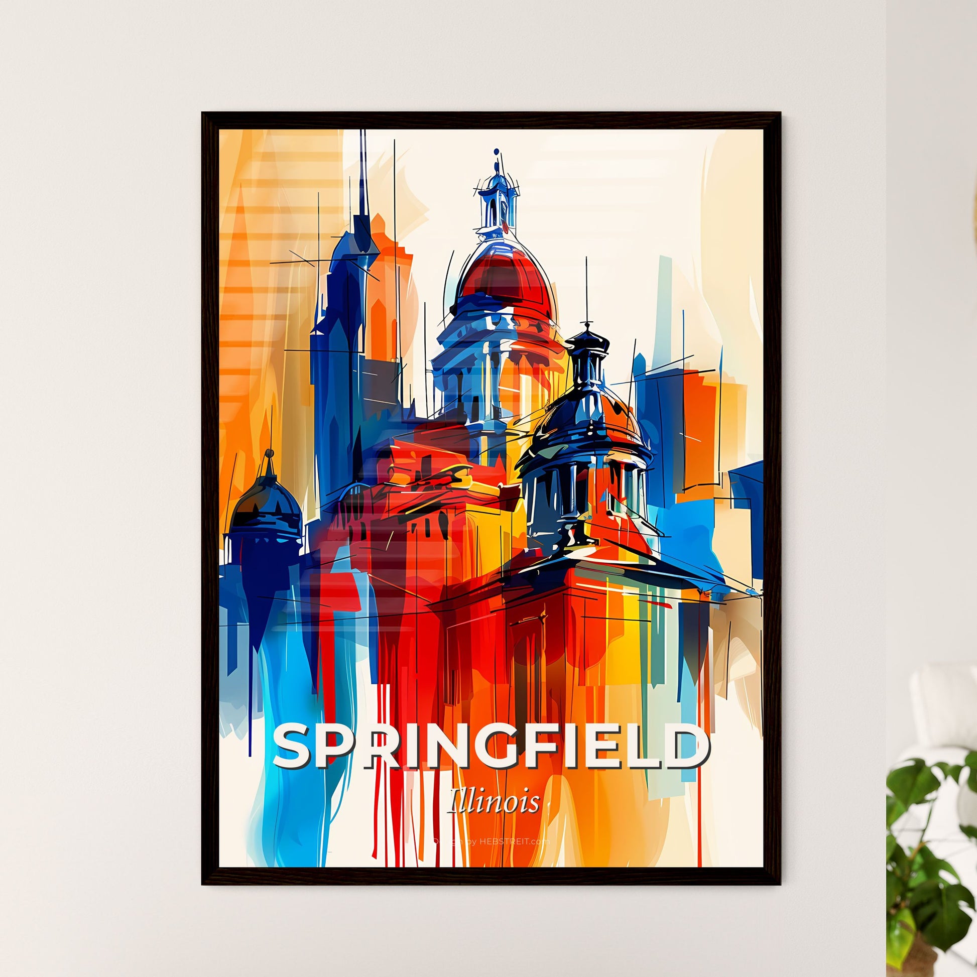 Vibrant Springfield, Illinois - A Painting Of A City