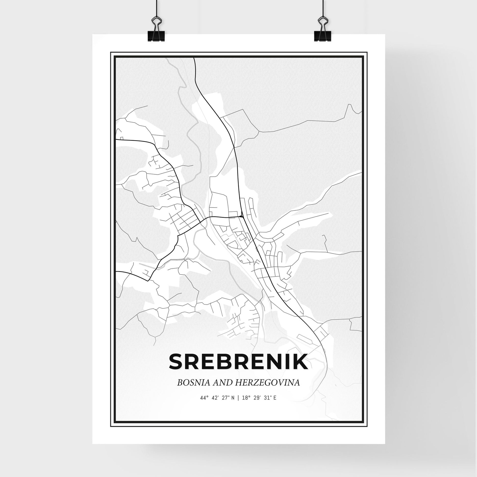 Srebrenik Bosnia and Herzegovina - Premium City Map Poster