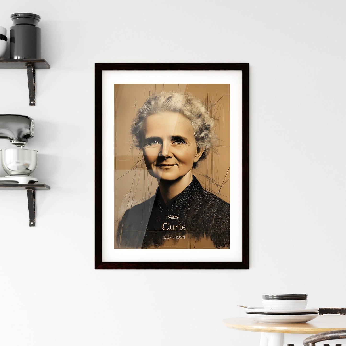 Marie, Curie, 1867 - 1934, A Poster of a woman with white hair