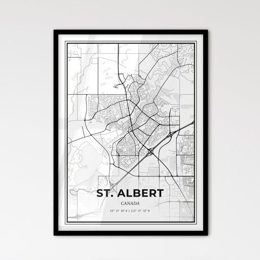 St. Albert Canada - Scandinavian Style City Map for Modern Home Decor