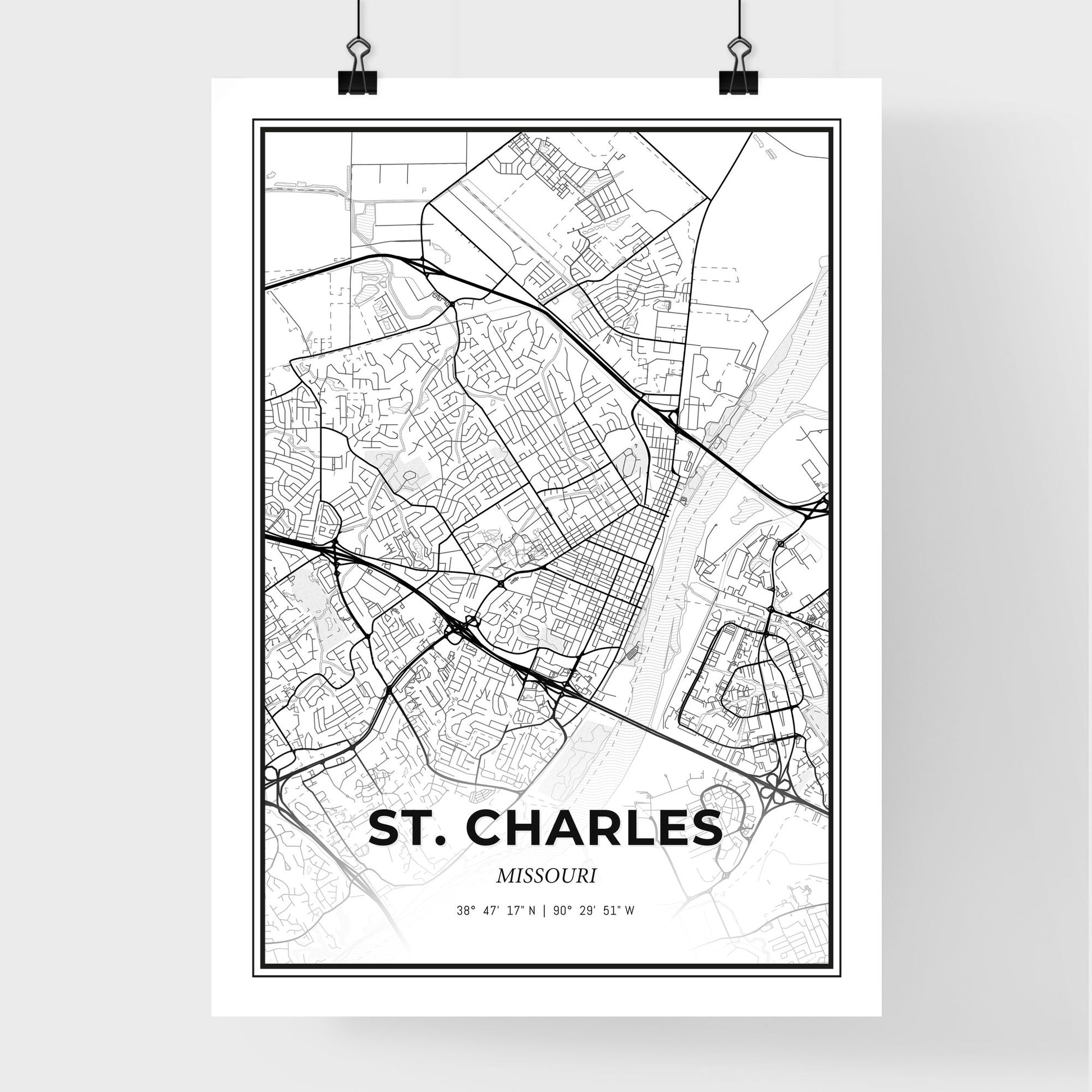 St. Charles Missouri - Premium City Map Poster