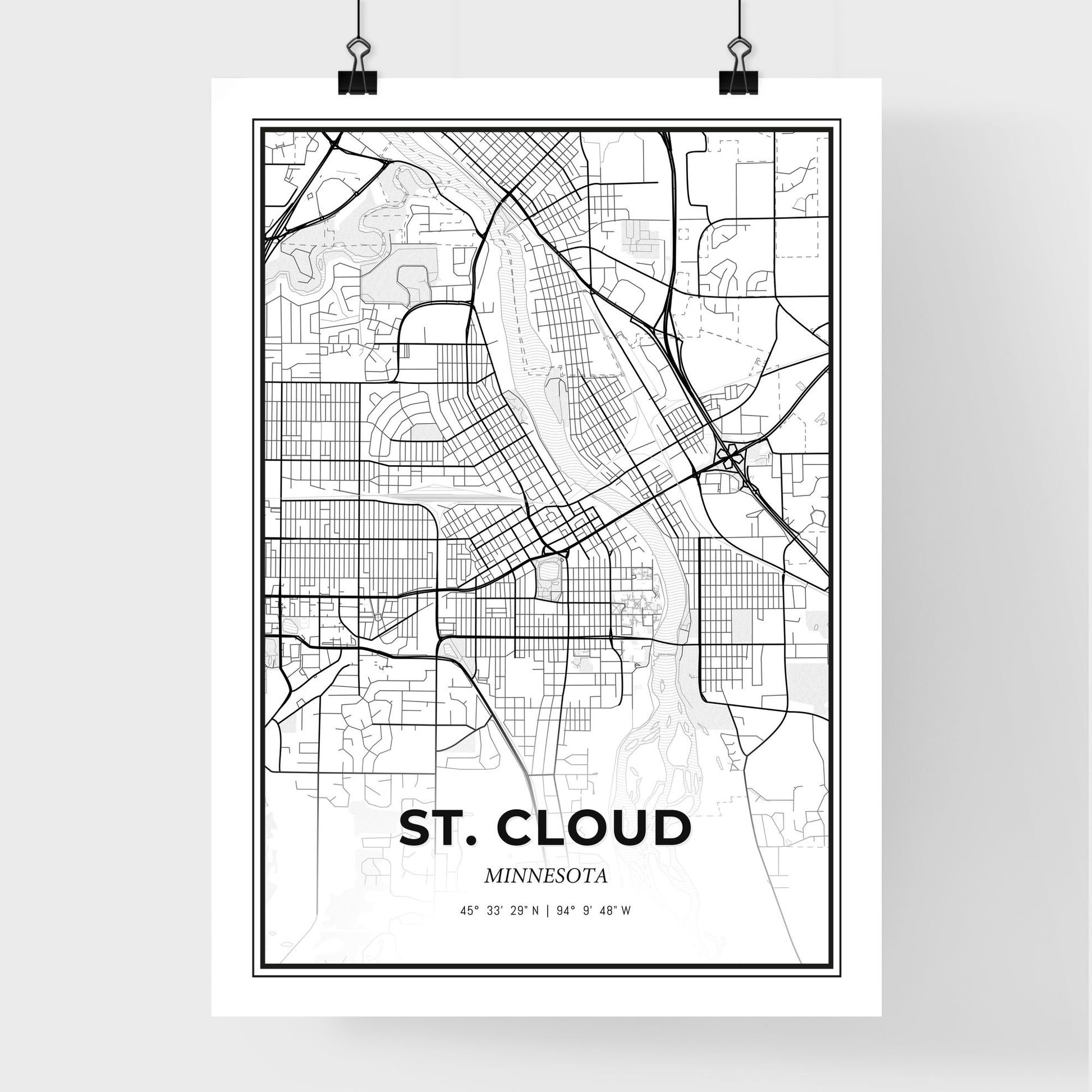 St. Cloud Minnesota - Premium City Map Poster