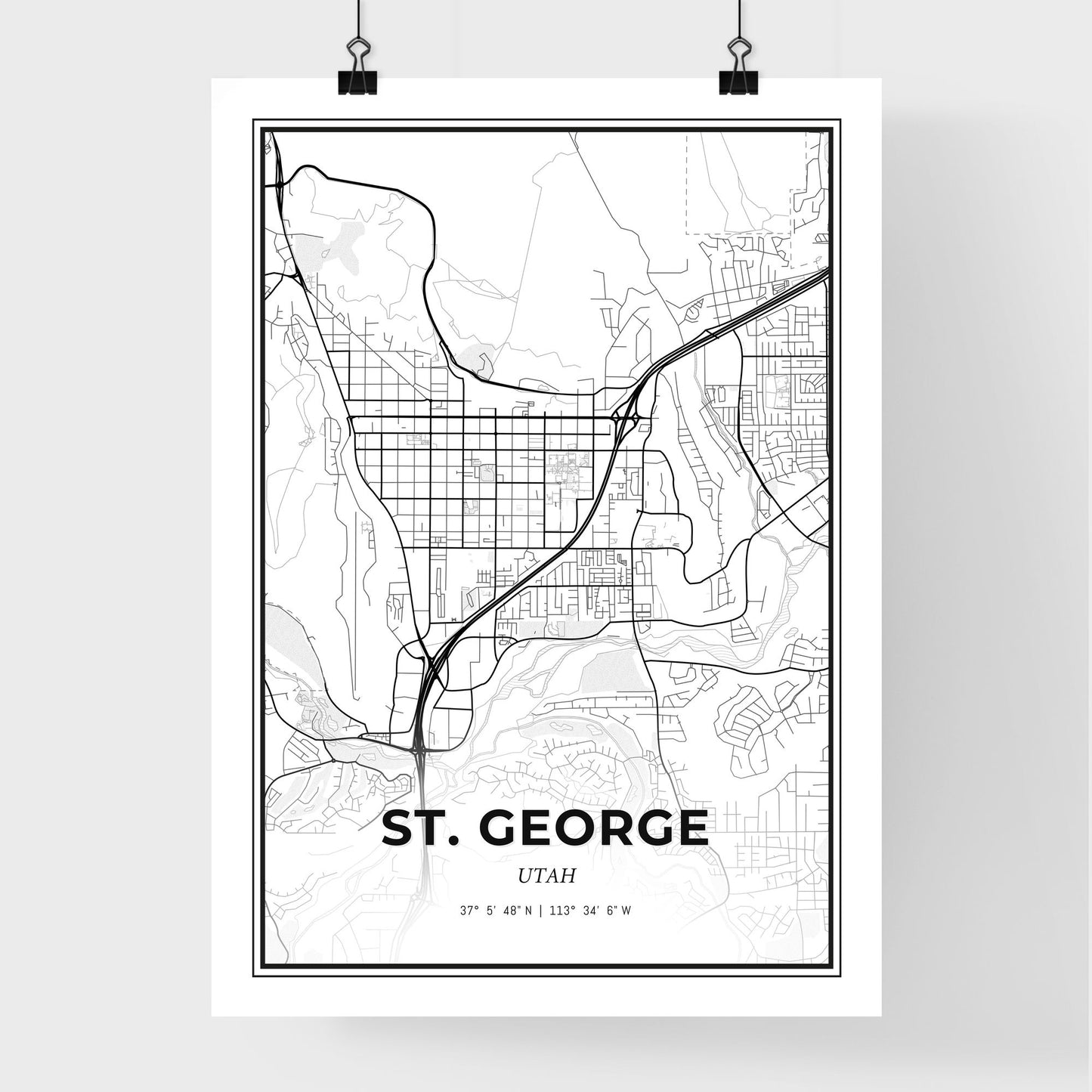 St. George Utah - Premium City Map Poster