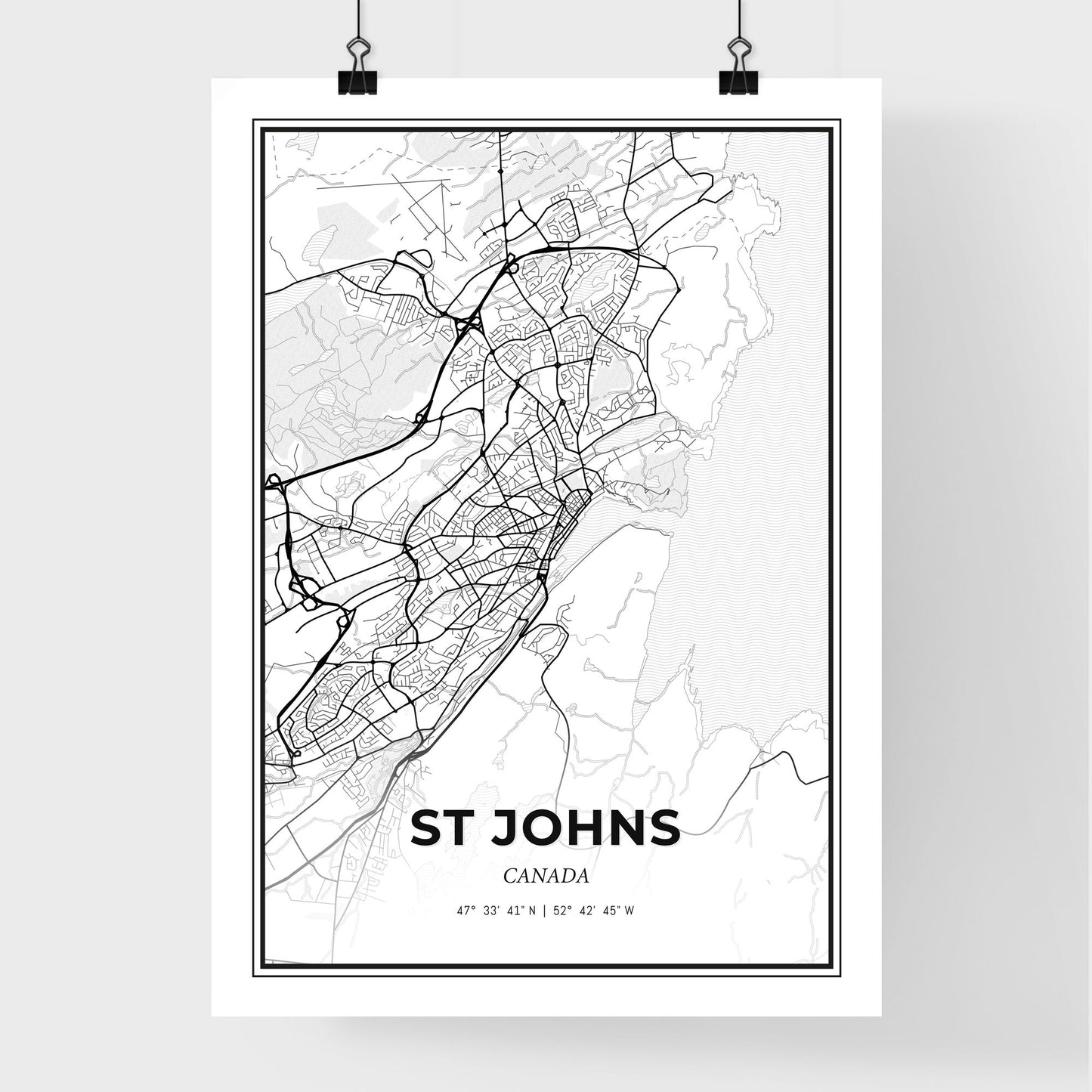 St Johns Canada - Premium City Map Poster