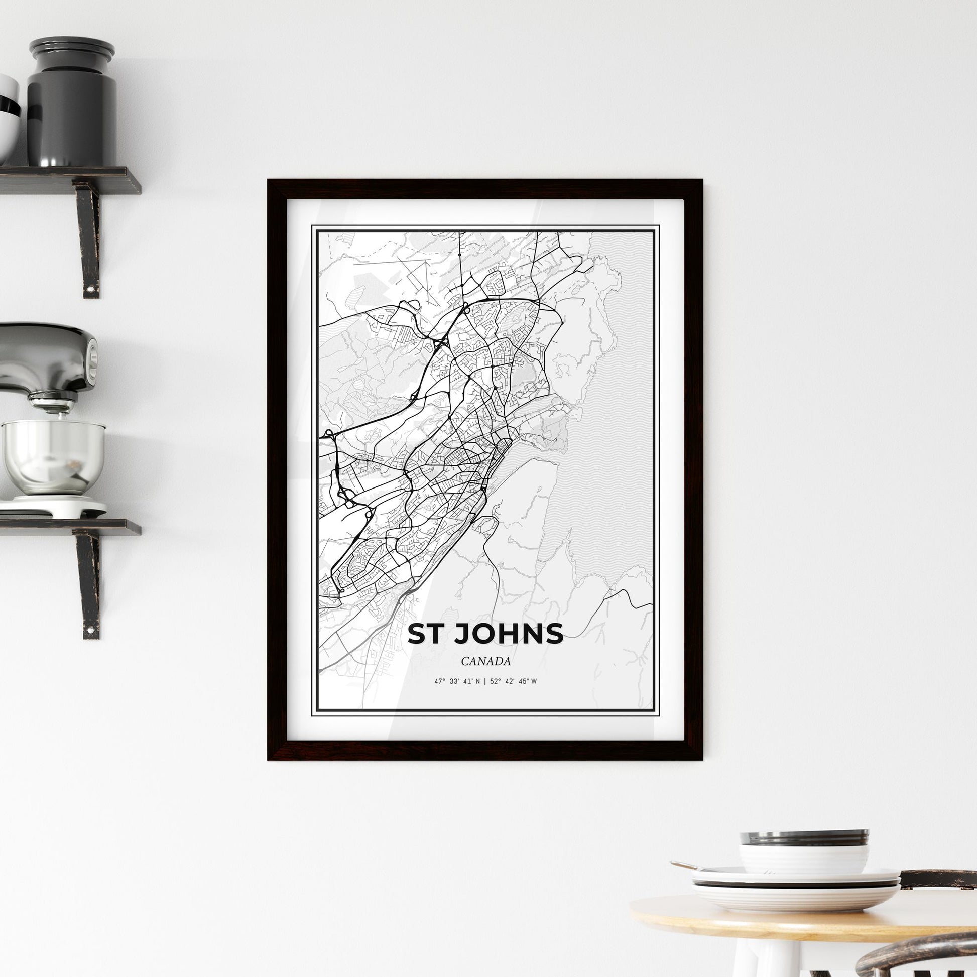 St Johns Canada - Minimal City Map