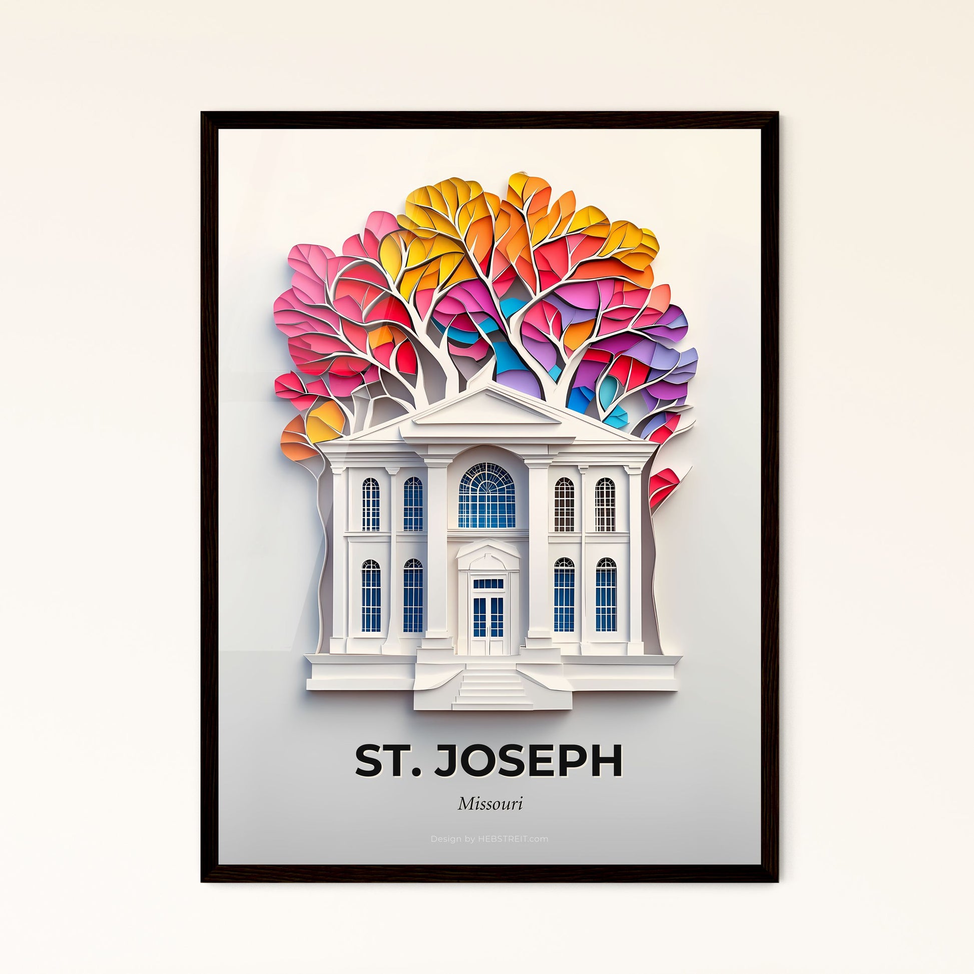 Vivid St. Joseph, Missouri - a paper cut of a building with a tree on top