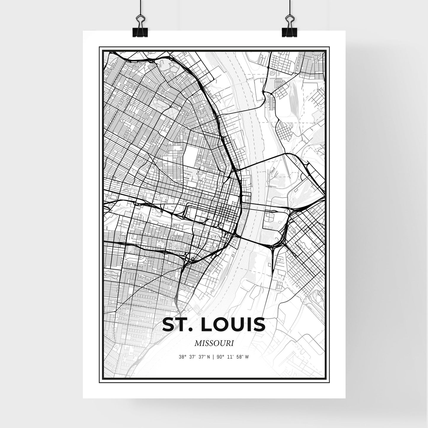 St. Louis Missouri - Premium City Map Poster